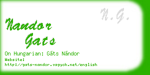 nandor gats business card